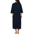 thumbnail image 4 of Oudiya Women Zipper Robe Loungewear Dress Full Length Nightgown Housecoat 3/4 Sleeves Sleepwear with Pockets, 4 of 6