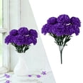 thumbnail image 4 of 7-Head Artificial Carnation Bouquet - Plastic Flower for Mother's Day, Wedding Centerpiece & Home Vase Decor - Dark Purple, 4 of 7