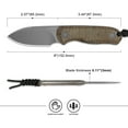 thumbnail image 3 of Kizer Fixed Blade Knife Drop Bear, 14C28N Steel Burlap Micarta Handle Pocket Tactical Knives, 1094A1, 3 of 11
