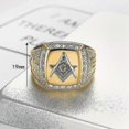 thumbnail image 4 of Ag Stainless Steel Ring Men Vintage Gold Color Male Hiphop Rock Man Rings Retro Free Mason Freemasonry Masonic Punk Jewelry, 4 of 5