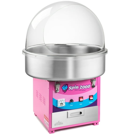 Olde Midway Cotton Candy Machine with Bubble Shield, Electric Candy Floss Maker