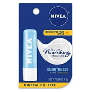 Nivea Smoothness Lip Care - Broad Spectrum Spf 15 For Chapped Lips - .17 Oz. Stick Packaging May Vary