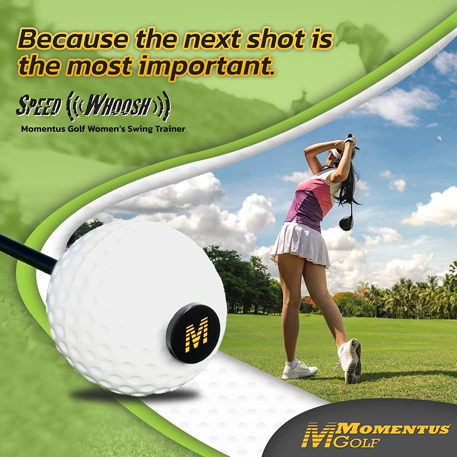 Momentus Golf WHOOSHLR Ladies Speed Whoosh-RH Training Grip
