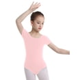 thumbnail image 2 of Sxiwei Kids Girls Team Basic Leotard for Ballet Dance Gymnastics Shorts Sleeves Cotton Leotard Pink 4, 2 of 7