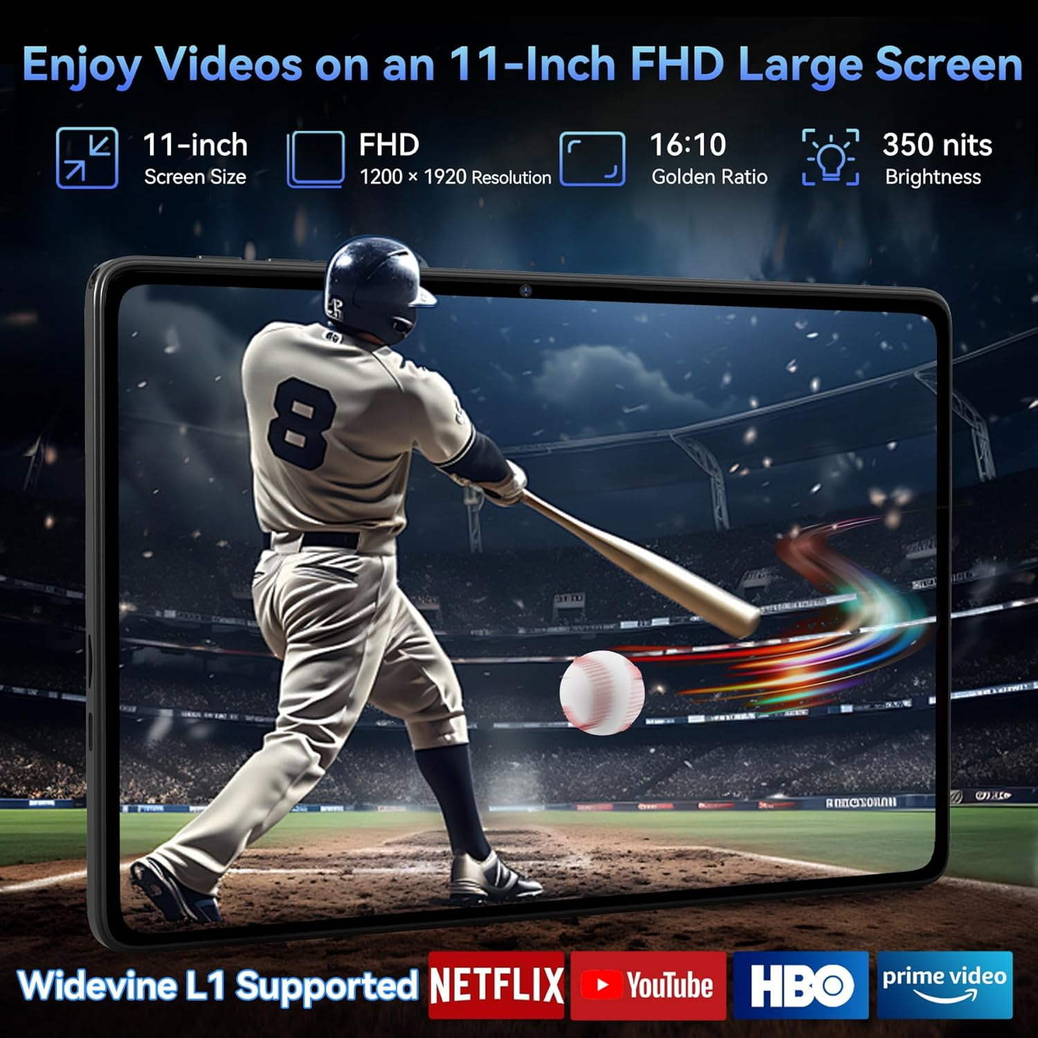 Tablet 2026 World's First Android 16 AI Tablet with Gemini AI, 11 Inch FHD Display, 24GB RAM 128GB ROM /2TB TF, T7250 CPU+13MP Camera, 8000mAh, Widevine L1, 2 in 1 Tablets with Keyboard Mouse Stylus