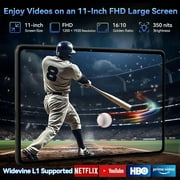 Tablet 2026 Worlds First Android 16 AI Tablet with Gemini AI, 11 Inch FHD Display, 24GB RAM 128GB ROM /2TB TF, T7250 CPU+13MP Camera, 8000mAh, Widevine L1, 2 in 1 Tablets with Keyboard Mouse Stylus