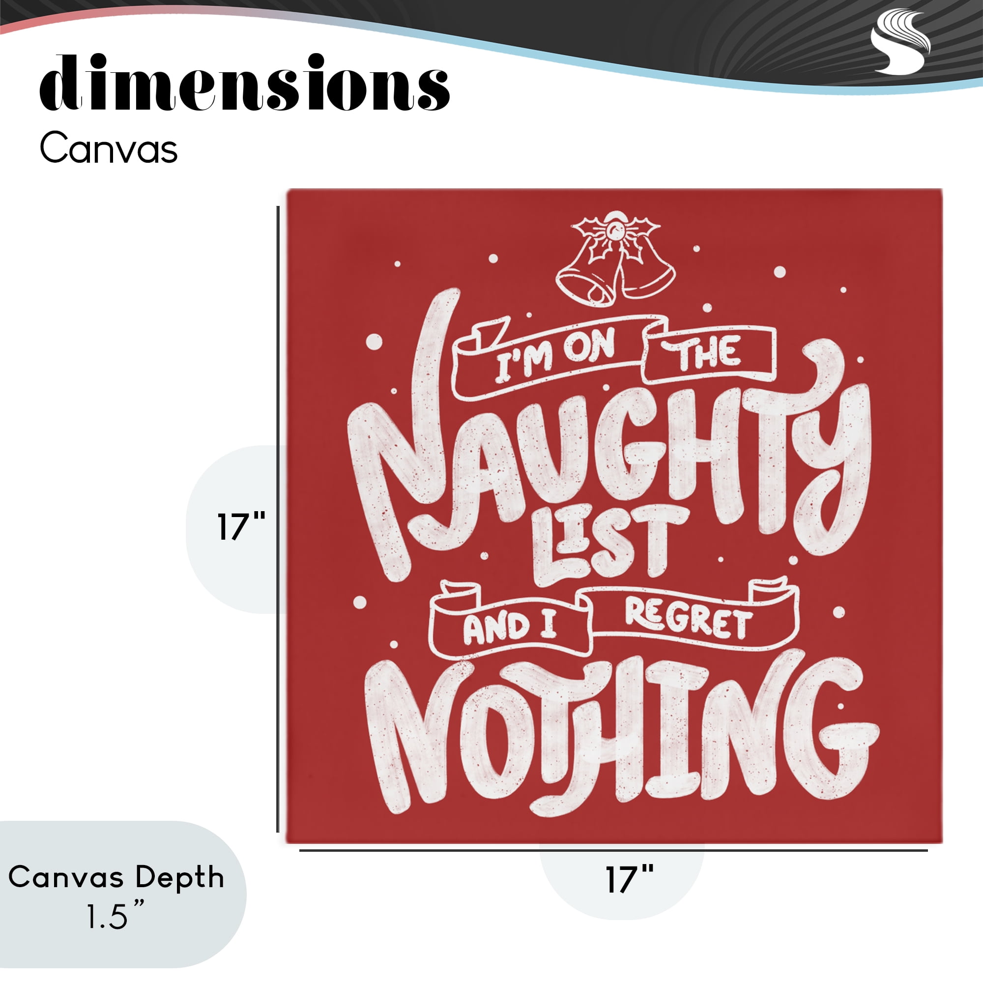 Stupell Industries Naughty List Regret Nothing Canvas Wall Art, design by Tobe Fonseca