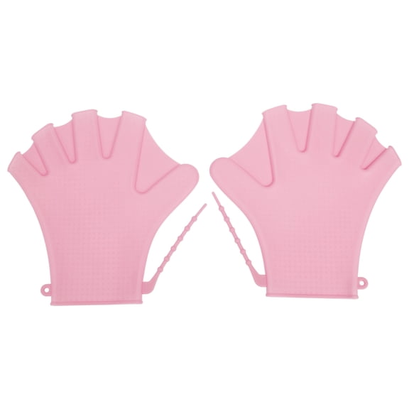 TABLETREANDS Gloves to Wear When Swimming Pink Silicone for Pool Exercise 1 Pair 7.9x7.9in