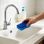 Blue Kitchen Sponges, Dish Sponge, Household Cleaning Sponges, Scouring Pads, Sponge, Non-Scratch Double-Sided Dish Sponge for Washing Dishes, Pots, Pans & Household Cleaning 2Pcs
