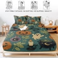 thumbnail image 5 of Cal.King Size Fitted Sheet Set - Halloween 3 Piece Bedding Sets 16" Deep Pocket Fitted Sheet with 2 Pillowcases, Orange Scary Pumpkin Ghosts Birds Snake Cats Brushed Microfiber Hotel Bed Sheets, 5 of 9