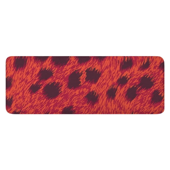 Red Cheetah Leopard Pattern Kitchen Rug Mat,Kitchen Runner Rugs Non Skid Washable,Decorative Kitchen Floor Mats for Kitchen,Sink,Laundry,17"x47.2"