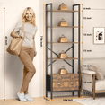 thumbnail image 6 of BEHOST 6-Tier Bookshelf with 2 Drawer, Tall Bookcase with Shelves, Wood and Metal Bookshelves Storage Organizer, Modern Book Shelf for Bedroom, Living Room and Home Office, Rustic Brown, 6 of 10