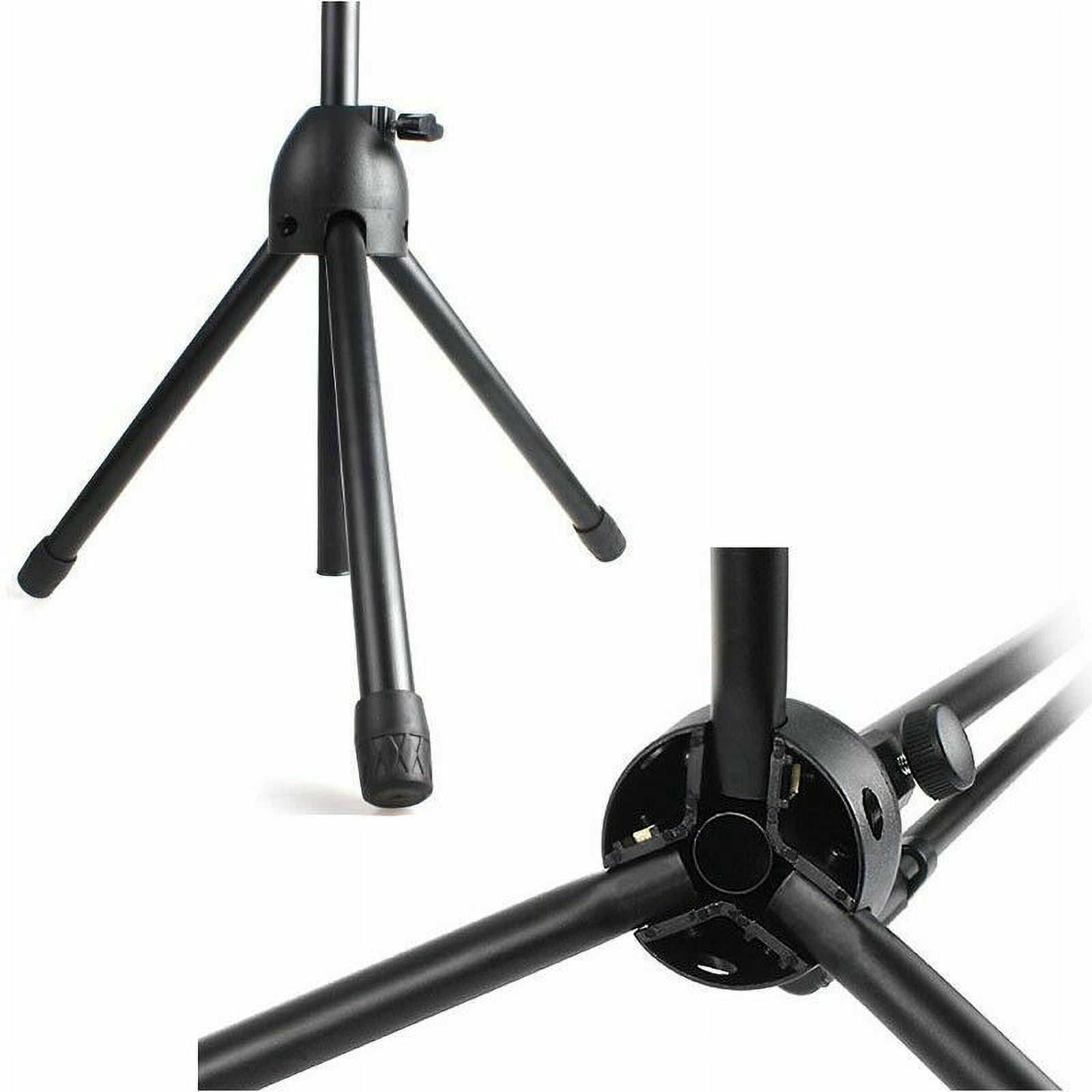 PreAsion Microphone Mic Stand Foldable Tripod 360° Rotating Microphone Stand with Extending Boom Arm and Dual Mic Holder
