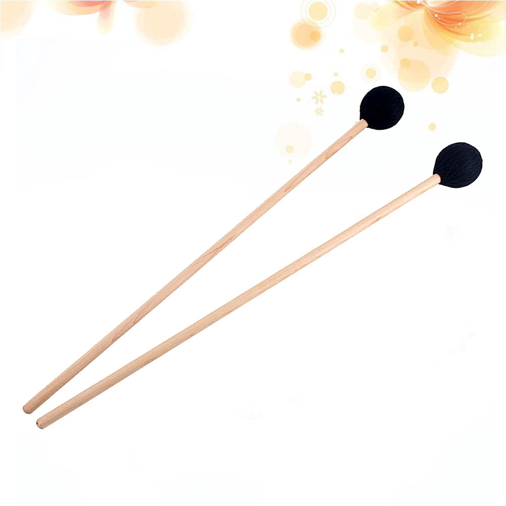 FOMIYES Drumsticks Mallets Wooden Handle Black 2Pcs