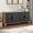 Black + Natural, variant on Noble House Carved Flower Door Large Storage Cabinet With Metal Handle Suitable For Living Room, Kitchen, Entryway, Natural Wood