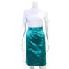 Pre-owned|Escada Womens Cotton Blend Teal Satin Zip Back Pencil Skirt Size 42