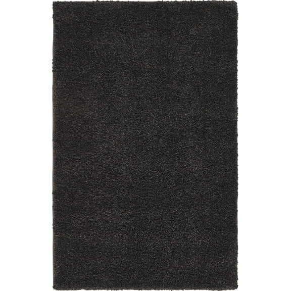 Unique Loom Solo Collection Area Rug - Calabasas (3' 3" x 5' 3" Rectangle Charcoal/Black)
