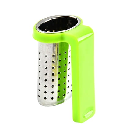 

Farfi Tea Strainer Food Grade Rust-proof Stainless Steel Hanging On Cup Style Tea Infuser With Handle for Home (Fluorescent Green)
