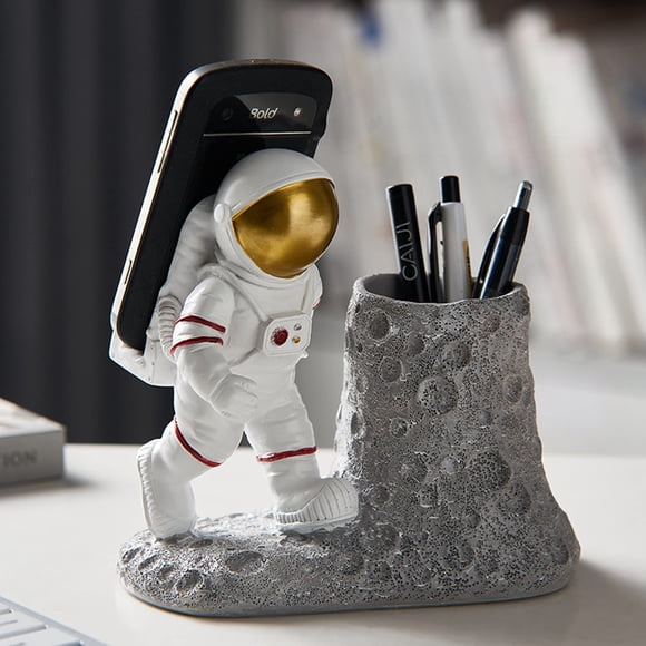 Soporte para bolígrafos BUTILIVEEN Astronaut, resina, 17 x 10 x 16 cm