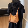 thumbnail image 3 of Crossbody Bags for Women, Women Faux Suede Tassel Handbag Adjustable Strap For Work Travel (Light Brown), 3 of 4