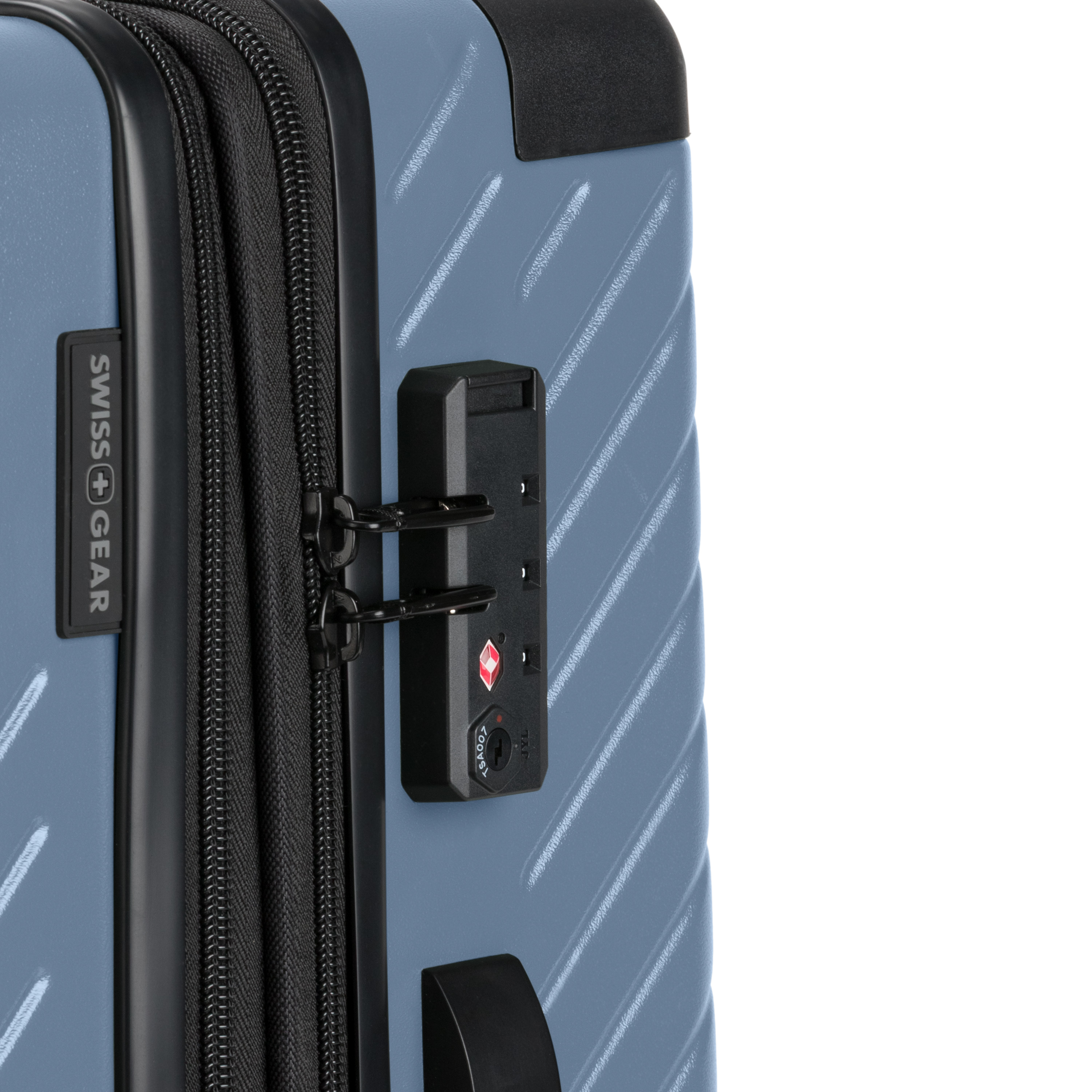 SWISSGEAR Edge Hardside Medium Checked Spinner, Slate Blue