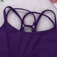 thumbnail image 5 of iEFiEL Girls Criss Cross Back Tank Bra Tops Crop Top for Ballet Dance Workout Purple 12, 5 of 7