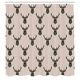 thumbnail image 2 of Ambesonne Deer Shower Curtain, Hipster Print of Funny Animal, 69"Wx84"L, Pale Salmon, 2 of 4