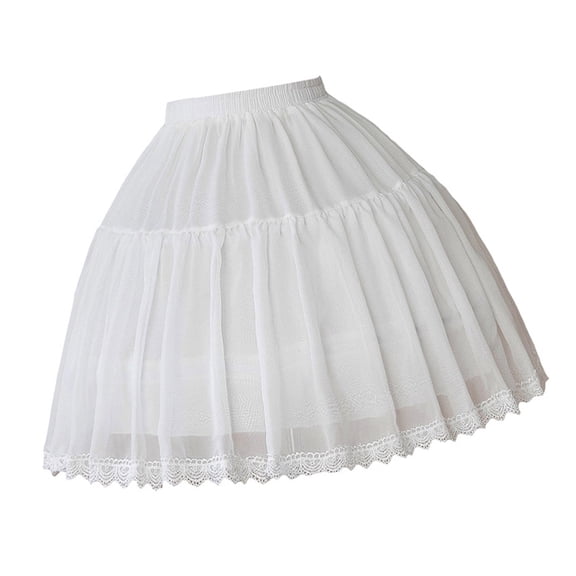Fishbone Hoop Crinoline Slip Adjustable Waist Puff Dress Underskirt For Costume