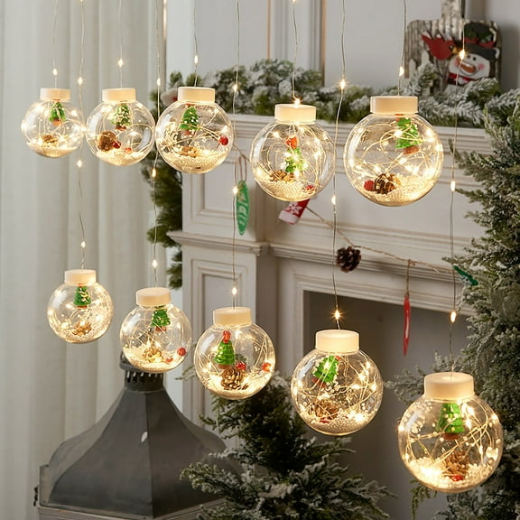 HKEJIAOI 9.8Ft LED Curtain String Lights Christmas Tree Decoration For Home Year's Gifts