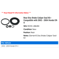 thumbnail image 2 of Rear Disc Brake Caliper Seal Kit - Compatible with 2002 - 2004 Honda CR-V 2003, 2 of 2