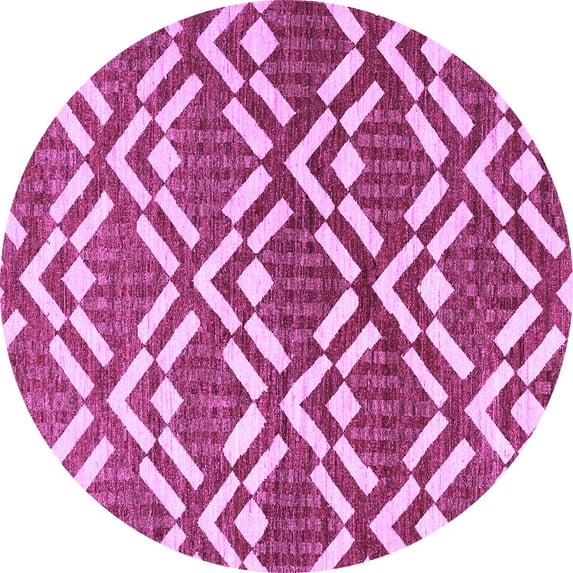 Ahgly Company Indoor Round Abstract Purple Contemporary Area Rugs, 6' Round