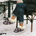 thumbnail image 5 of POLERO Womens Fuzzy Slippers Breast Cancer Pink Ribbon Print Fluffy Platform Slippers Memory Foam Indoor/Outdoor Shoes Warm Winter House Shoes, Size 4-5, 5 of 7