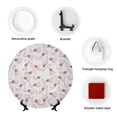 thumbnail image 4 of Bingfone Cute Bow Tie Print Bone China Dinner Decorative Plates,Handmade Ceramic Dinner Plate with Stand for Home Club-6in, 4 of 6