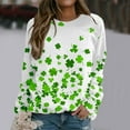 thumbnail image 2 of Leesechin Womens Tops St. Patrick's Day Printed Long Sleeve Blouse Round Neck Pullover Sweatershirt, 2 of 5