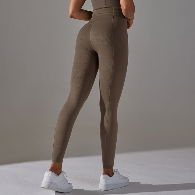WILLBEST Pantalones de Yoga de Punto de Cintura Alta Sin Costuras para Mujer, para Correr, Fitness Y Entrenamiento, Mallas Cómodas, Elásticas, Suaves Y Transpirables. Grande