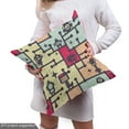thumbnail image 4 of Ambesonne Space Fabric by the Yard Upholstery, Robots on Grid Squares, 2 Yards, Multicolor, 4 of 4