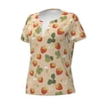 thumbnail image 2 of Naloa Floral Strawberr Print T-Shirts Short Sleeve V Neck Tees for Women Fashion Tops Trendy Lightweight Soft Casual Summer Outfits Clothes, 2 of 5