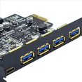 thumbnail image 2 of 6X Tarjeta de Expansión PCIE USB 3.2 PCIE 1X A USB 3.2 TIPO C Adaptador USB 3.2 Gen1 Multiplicador Controlador PCI e USB3.2 5 Gbps, 2 of 5