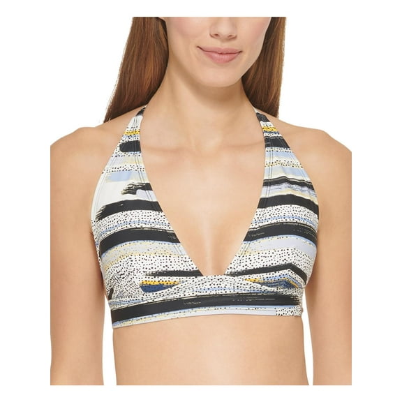 DKNY Womens Printed Halter Bikini Swim top