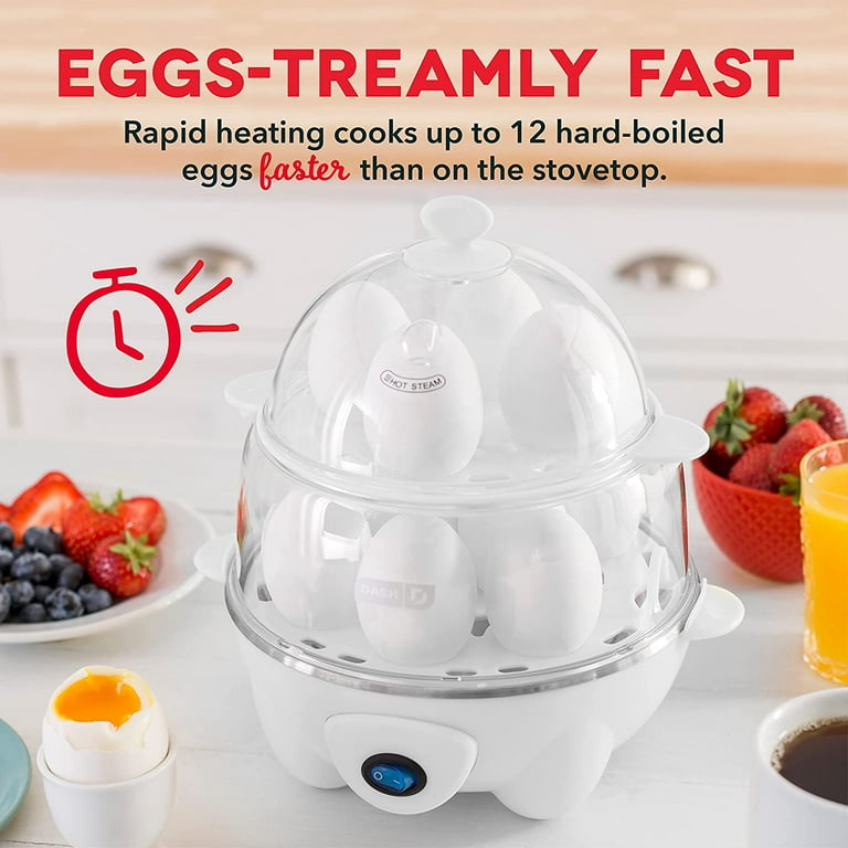 Dash Deluxe Egg Cooker 500 Watts Poach, Soft Boil, Omelette 12 Egg Capacity  (White)