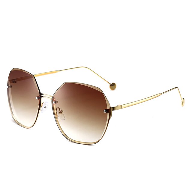 Gafas de sol de metal para mujer Vintage: Gafas de sol de conducción clásicas Gafas de sol de media montura