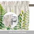 thumbnail image 6 of Ferns Leaf Valance Curtain Spring Sage Green Leaves Farmhouse Window Valances Rod Pocket Short Curtains Window Treatments for Kitchen Bedroom Bathroom Laundry 60" x 14", 6 of 9