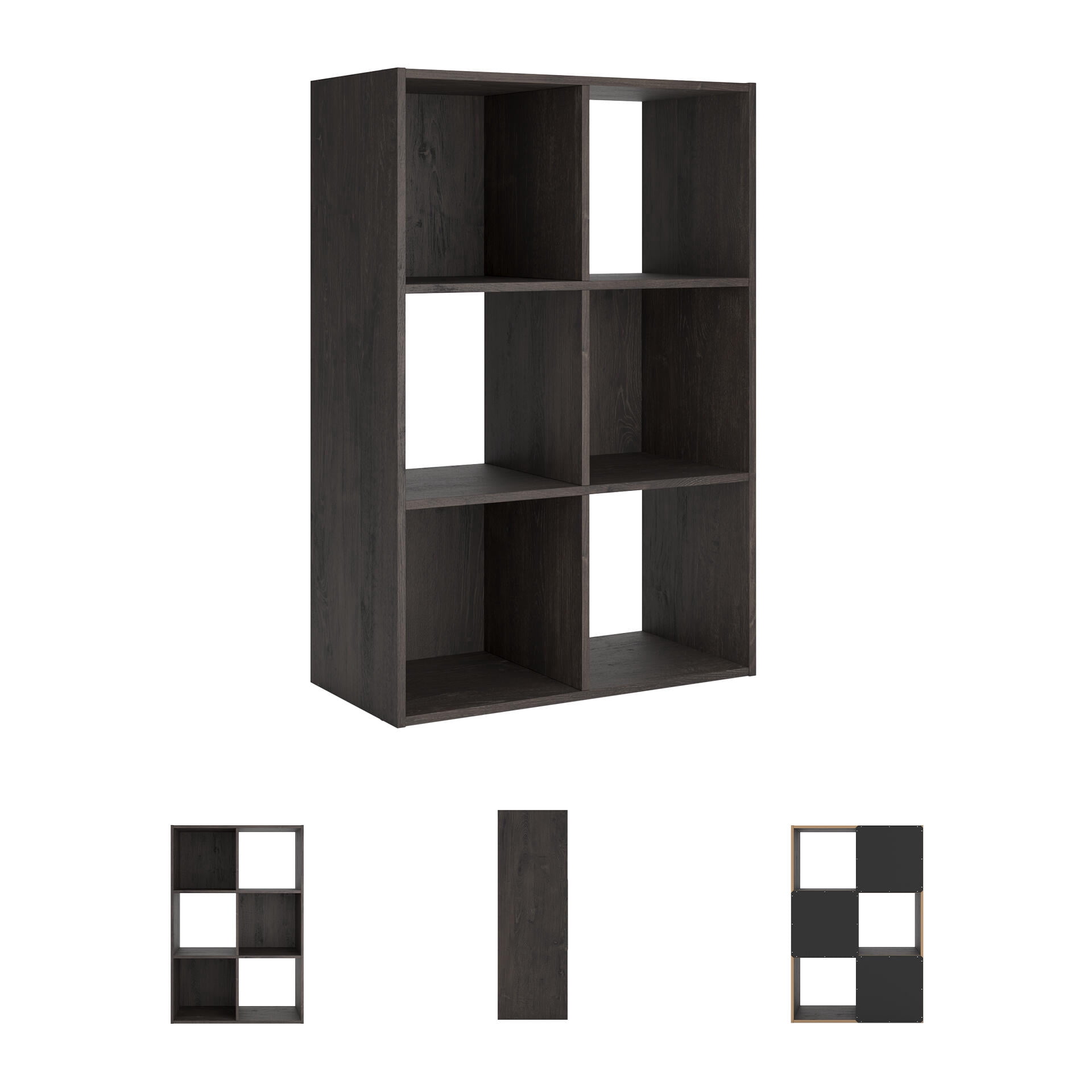 Signature Design by Ashley Piperton 6 Cube Storage Organizer with Charcoal Finish