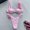 Pink, variant on Buigttklop Swimsuit for Women 2025 Plus Size,Fashion Comfortable Solid Color Bikini Women'S Sexy Plain Color Swimsuit Bikinis Sets