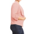 thumbnail image 2 of Women's Plus Size Lightweight Draped Neck Open Front Solid Blazer Jacket, 2 of 3