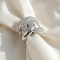 thumbnail image 5 of Pompeii 2Ct Interlocked Brittany Diamond Ring 10k Gold Lab Grown Right Hand Band, 5 of 6