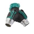 thumbnail image 3 of Divisor de manguera de jardín tipo Y, conector de tubería de 2 vías, válvula de agua de metal plástico para grifo de aspersor de EE. UU., Verde oscuro Methold HA005374-01, 3 of 6