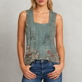 thumbnail image 2 of WEIWEN Workout Tank Tops Woman Square Neck Sleeveless Pleated Floral Camisole Women's Tank Tops Loose Fit Running Athletic Shirts Light Pink, M, 2 of 4