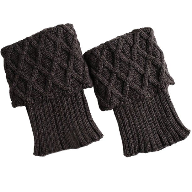 Guardurnaity Cálido invierno sobre la rodilla Calentadores de piernas de punto largo Calentadores de piernas elegantes Calentadores de rayas Accesorios de disfraces Gris oscuro