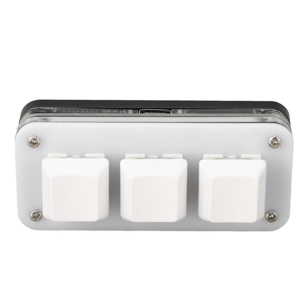 Mini Teclado De 3 Teclas Teclado Mecánico Para Juegos USB Teclado Macro Programable Con Interruptor Azul Retroiluminado RGB Para PC Trabajo De Oficina Y Juegos ABS Tres Teclas